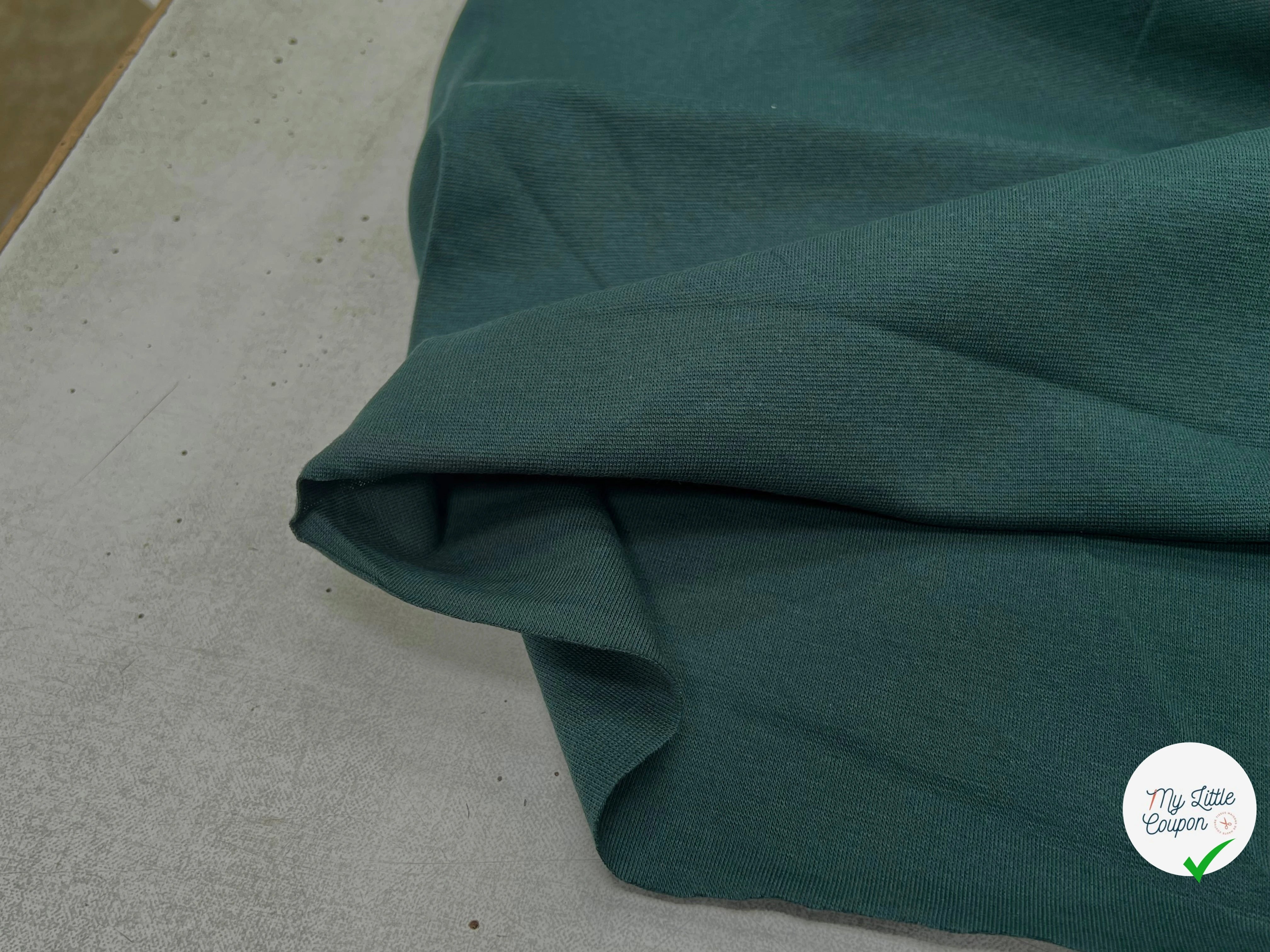 JERSEY COTON 2% ÉLASTHANNE TUBULAIRE 70CM CÔTE 1X1 SAPIN - My Little Coupon