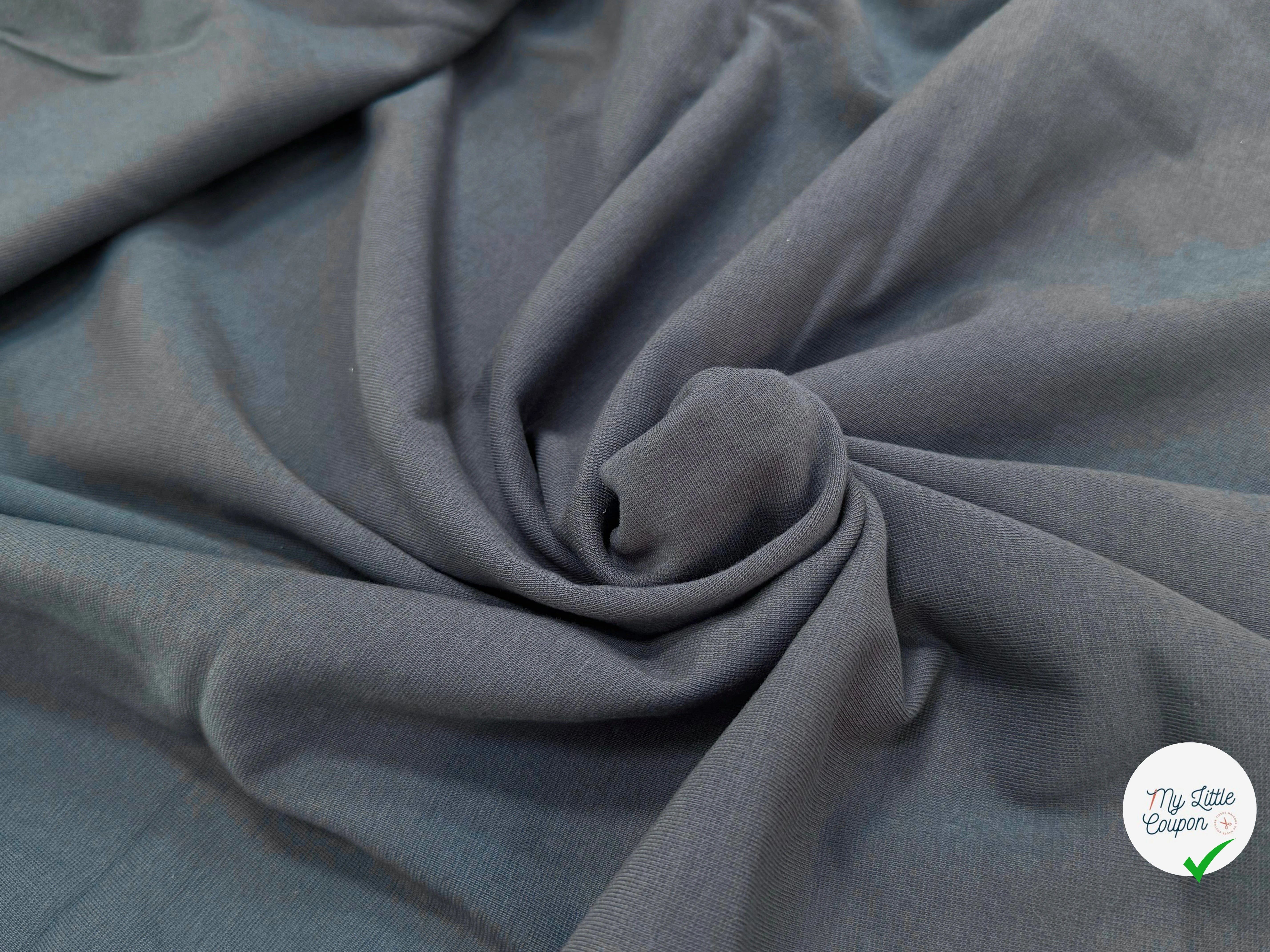 JERSEY COTON 2% ÉLASTHANNE TUBULAIRE 70CM CÔTE 1X1 UNI GRIS - My Little Coupon