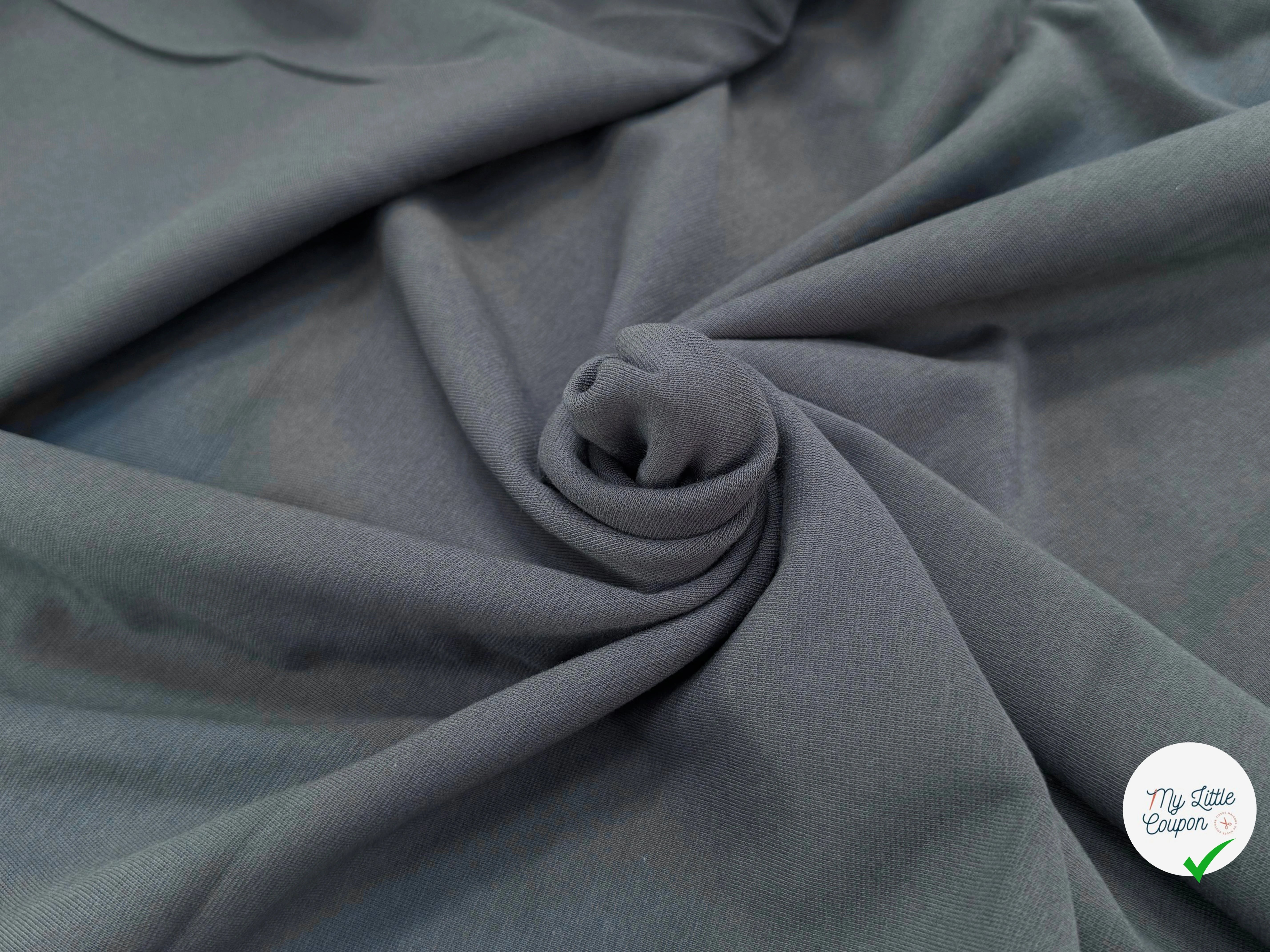 JERSEY COTON 2% ÉLASTHANNE TUBULAIRE 70CM CÔTE 1X1 UNI GRIS - My Little Coupon