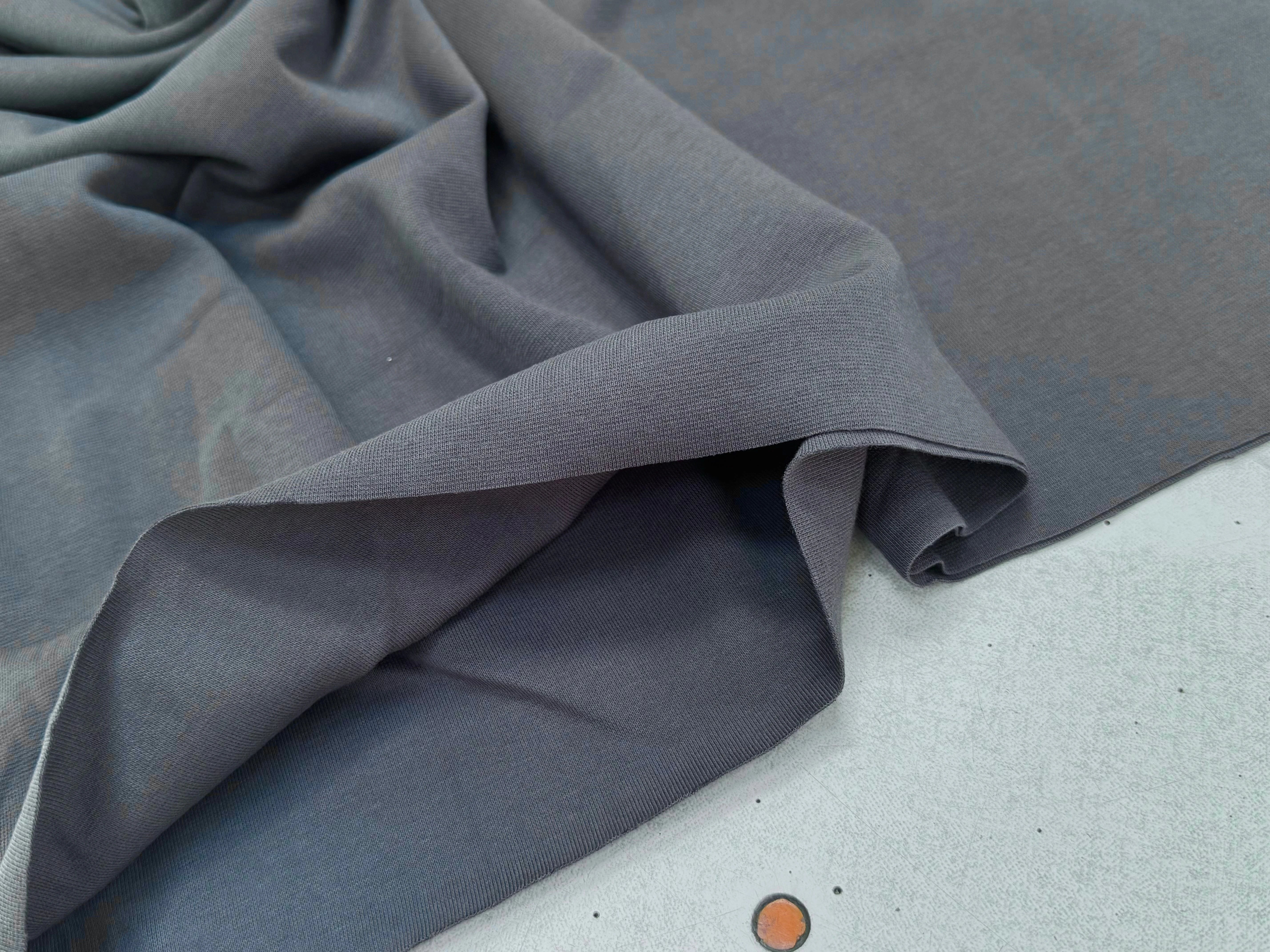JERSEY COTON 2% ÉLASTHANNE TUBULAIRE 70CM CÔTE 1X1 UNI GRIS - My Little Coupon