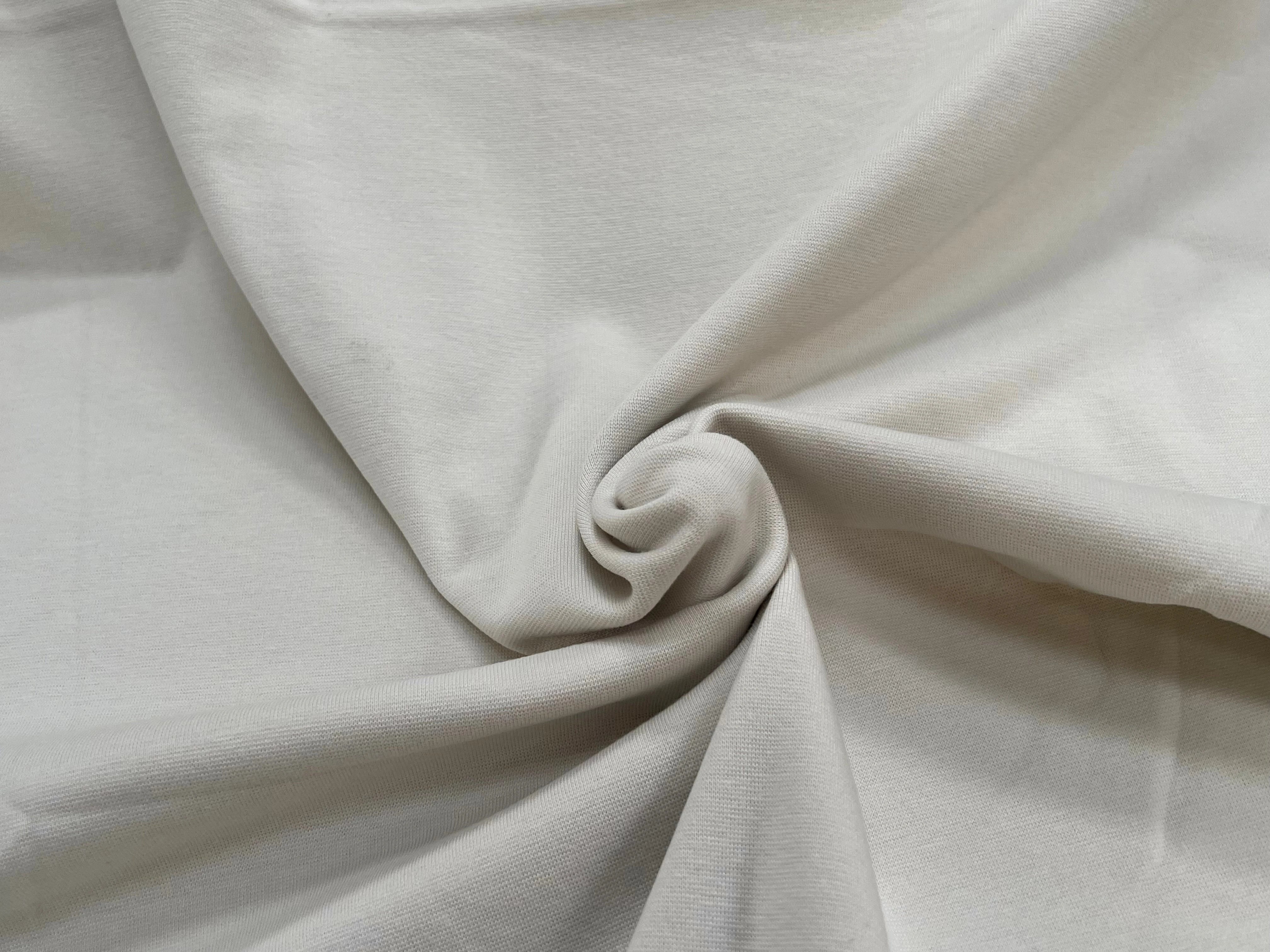 JERSEY COTON 2% ÉLASTHANNE TUBULAIRE 70CM CÔTE 1X1 WHITE ONYX - My Little Coupon