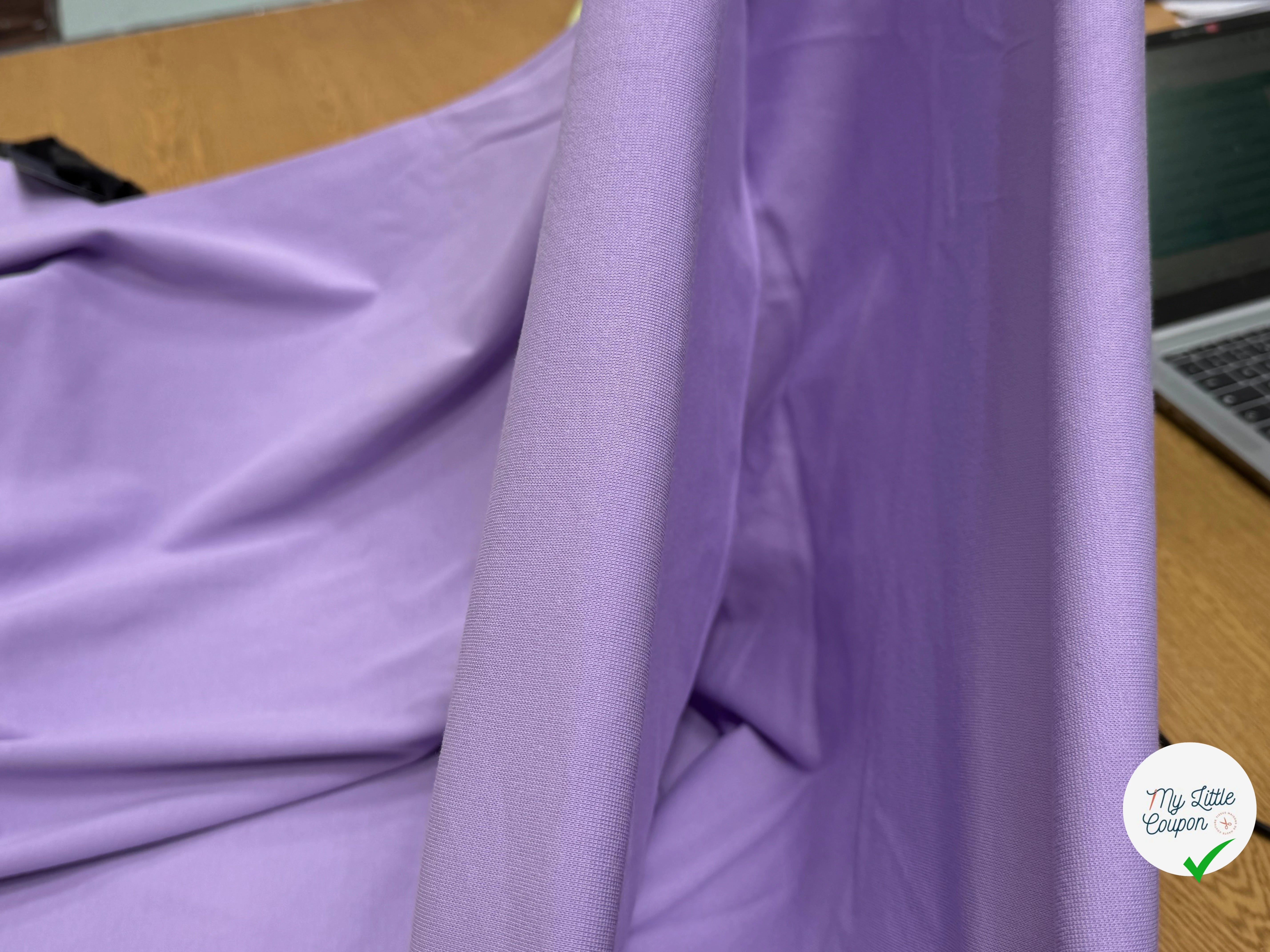 JERSEY COTON 2% ÉLASTHANNE TUBULAIRE 70CM PURPLE ROSE CÔTE 1X1 - My Little Coupon