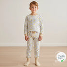 JERSEY COTON 5% ELASTHANNE MOTIFS CITRONS À RAYURES - My Little Coupon