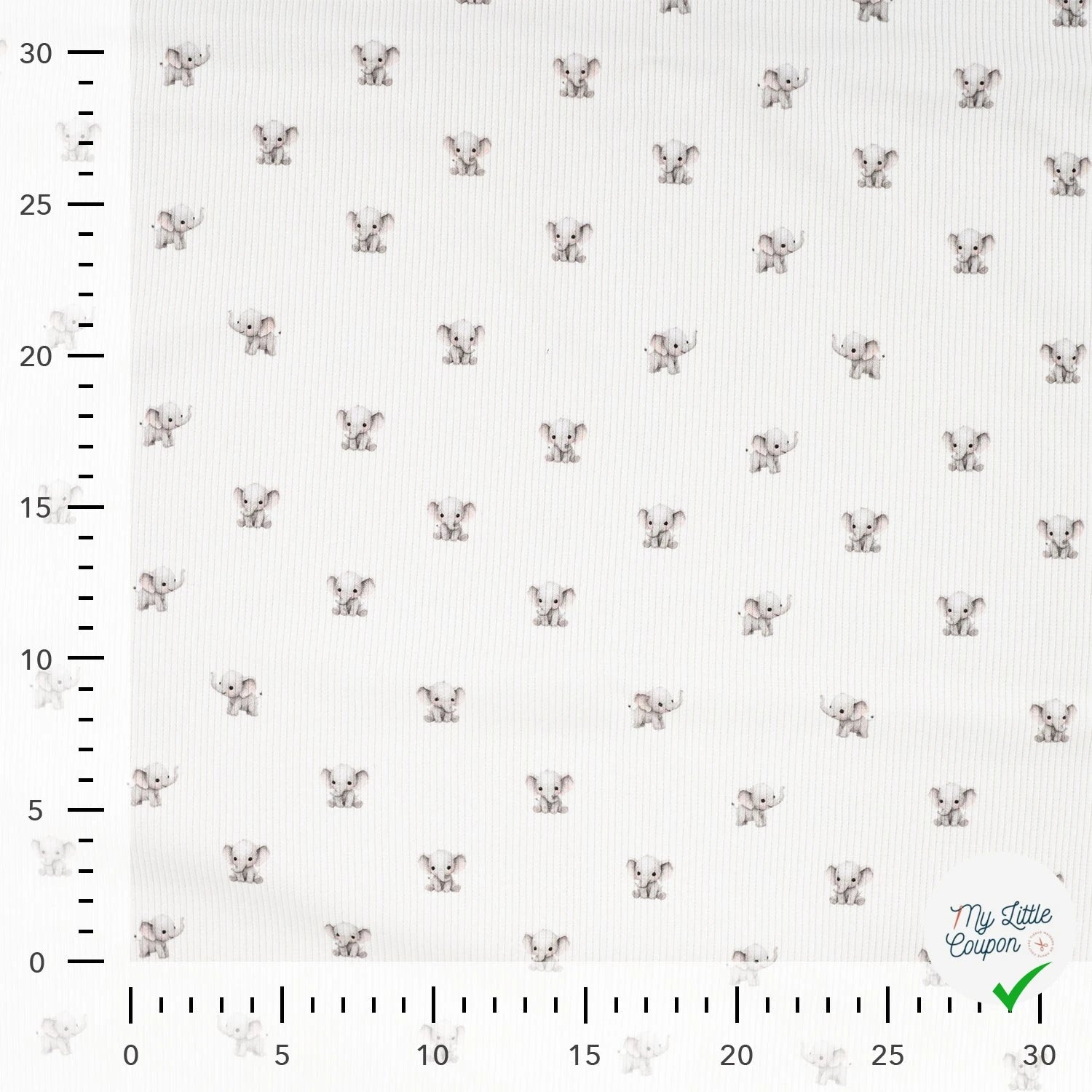 JERSEY COTON 5% ELASTHANNE MOTIFS PETITS ÉLÉPHANTS - My Little Coupon