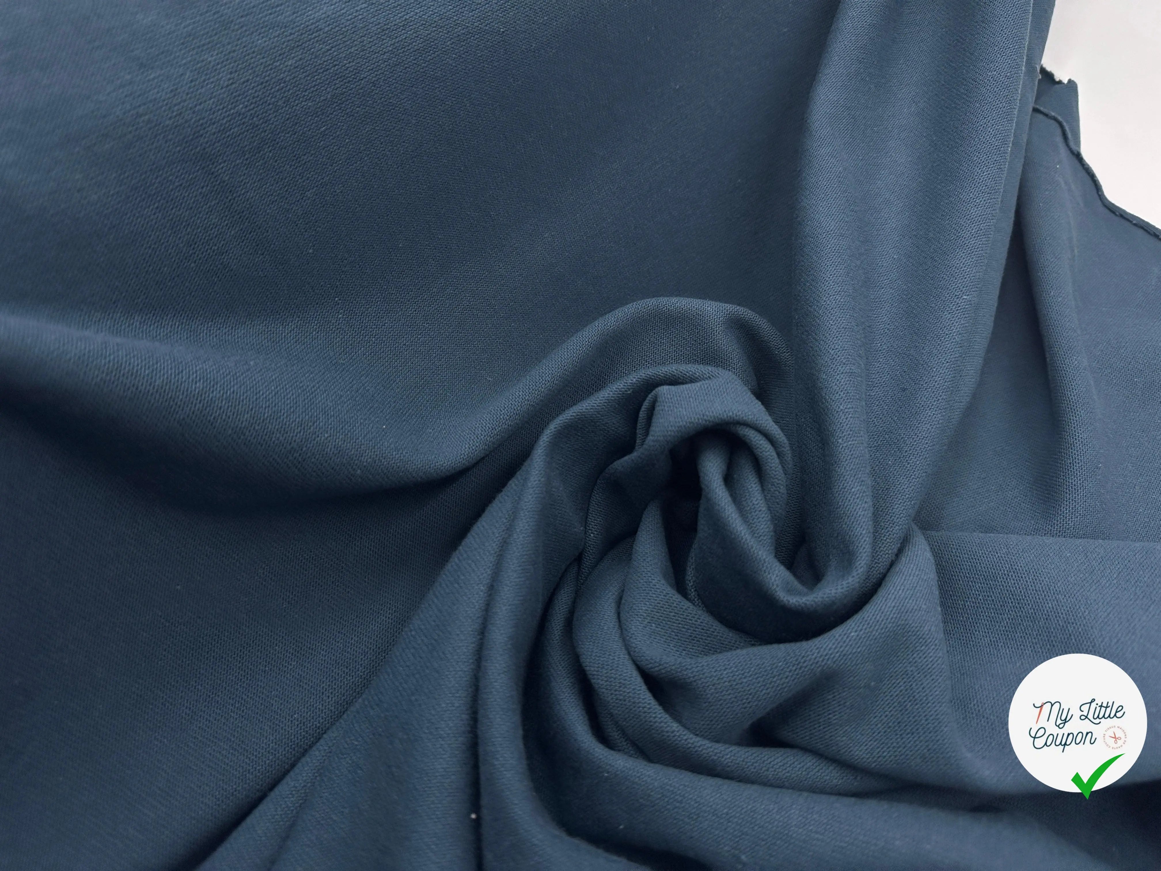 JERSEY COTON BLEU ABER - My Little Coupon - tissu - coudre