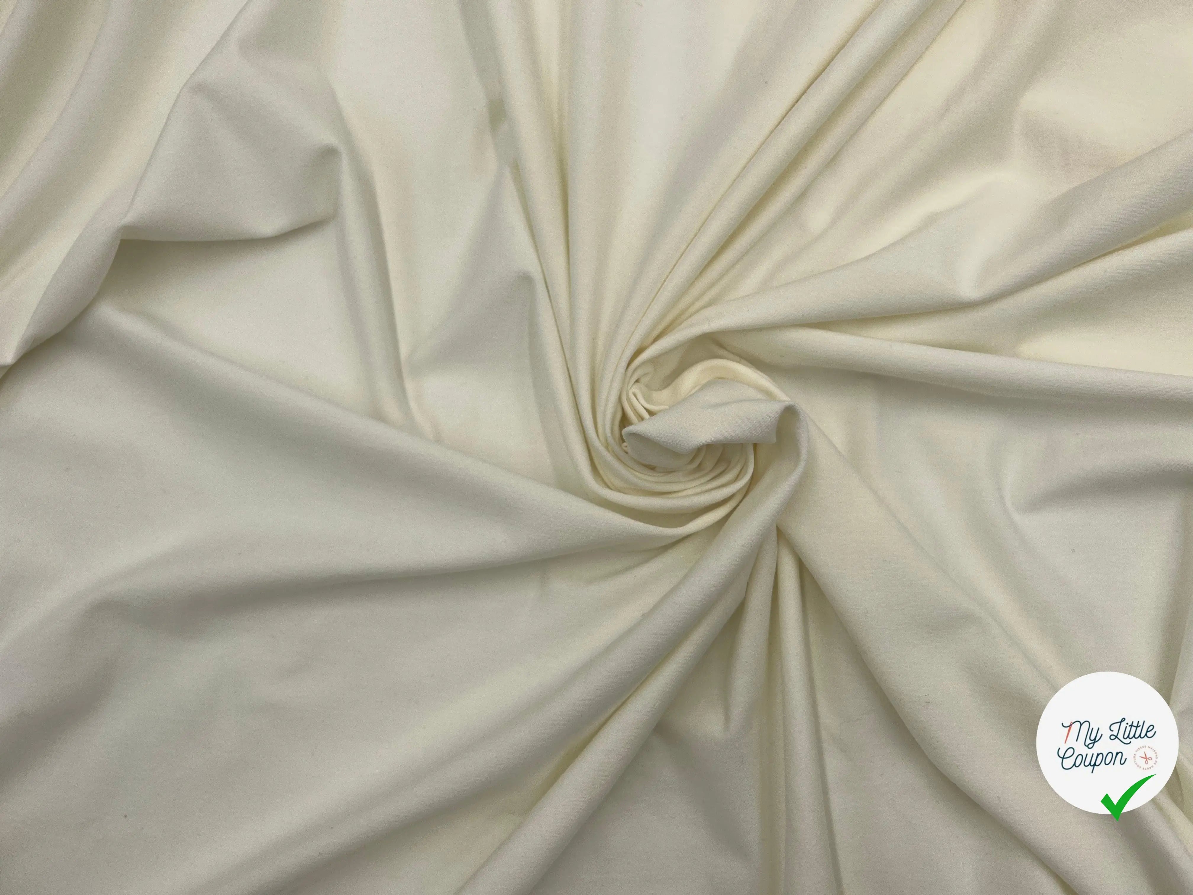 JERSEY COTON STRETCH BLANC CASSÉ - My Little Coupon - tissu - coudre