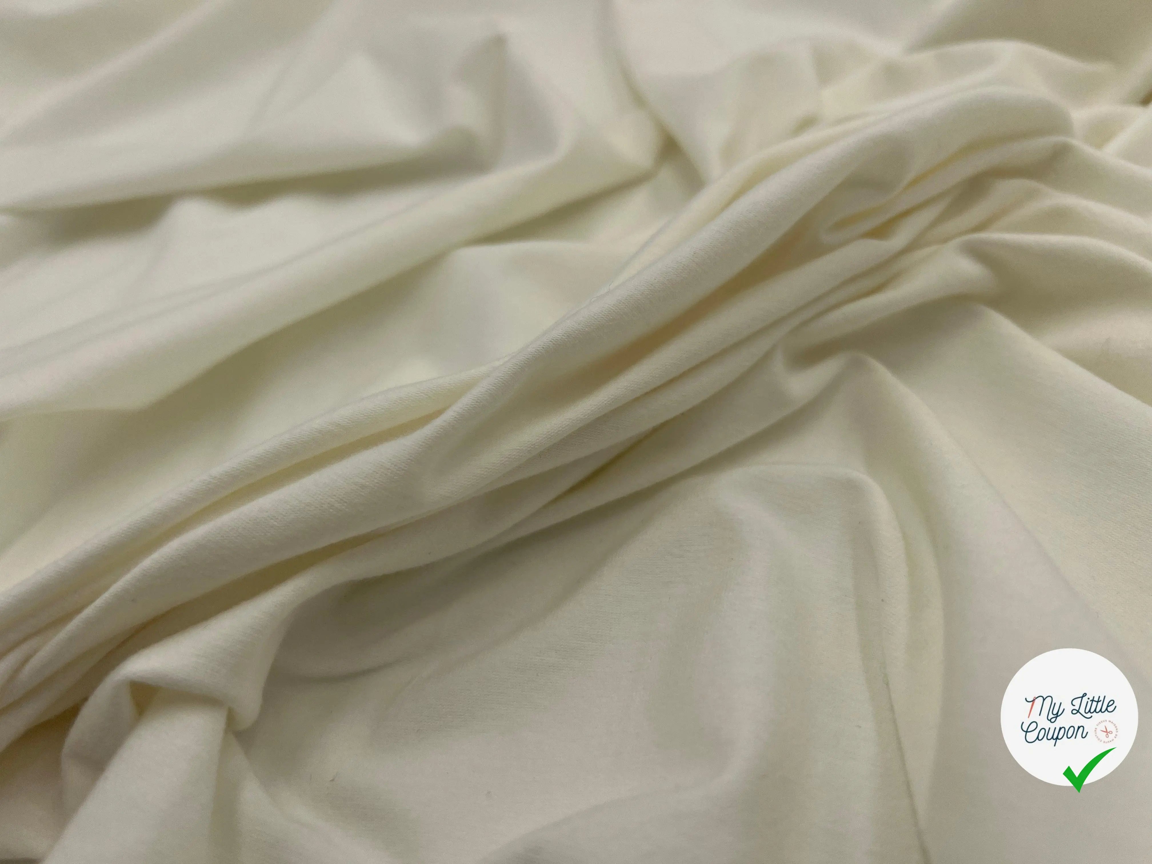 JERSEY COTON STRETCH BLANC CASSÉ - My Little Coupon - tissu - coudre
