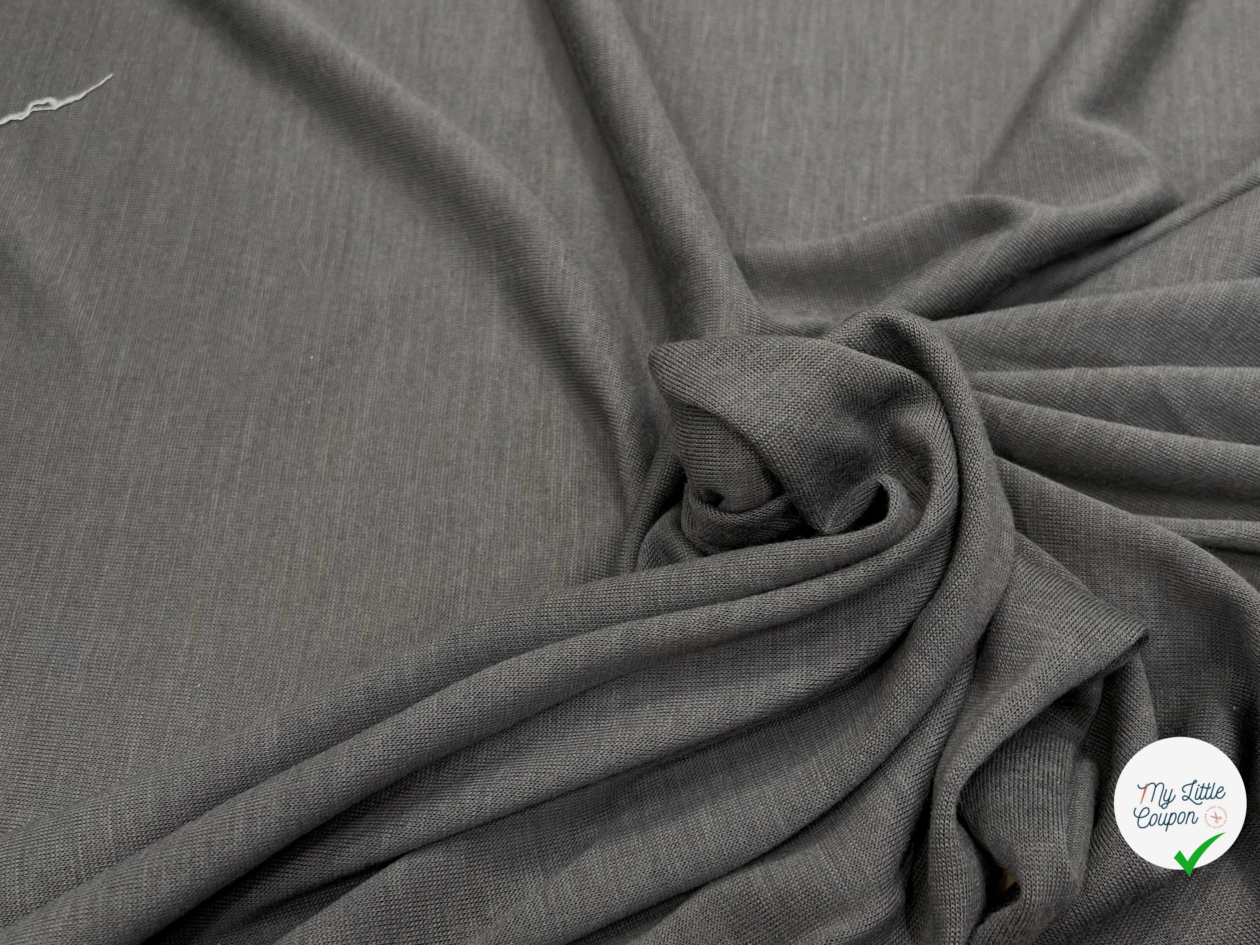 JERSEY COTON VISCOSE 55% COTON ULTRA STRETCH GRIS MARRON - My Little Coupon