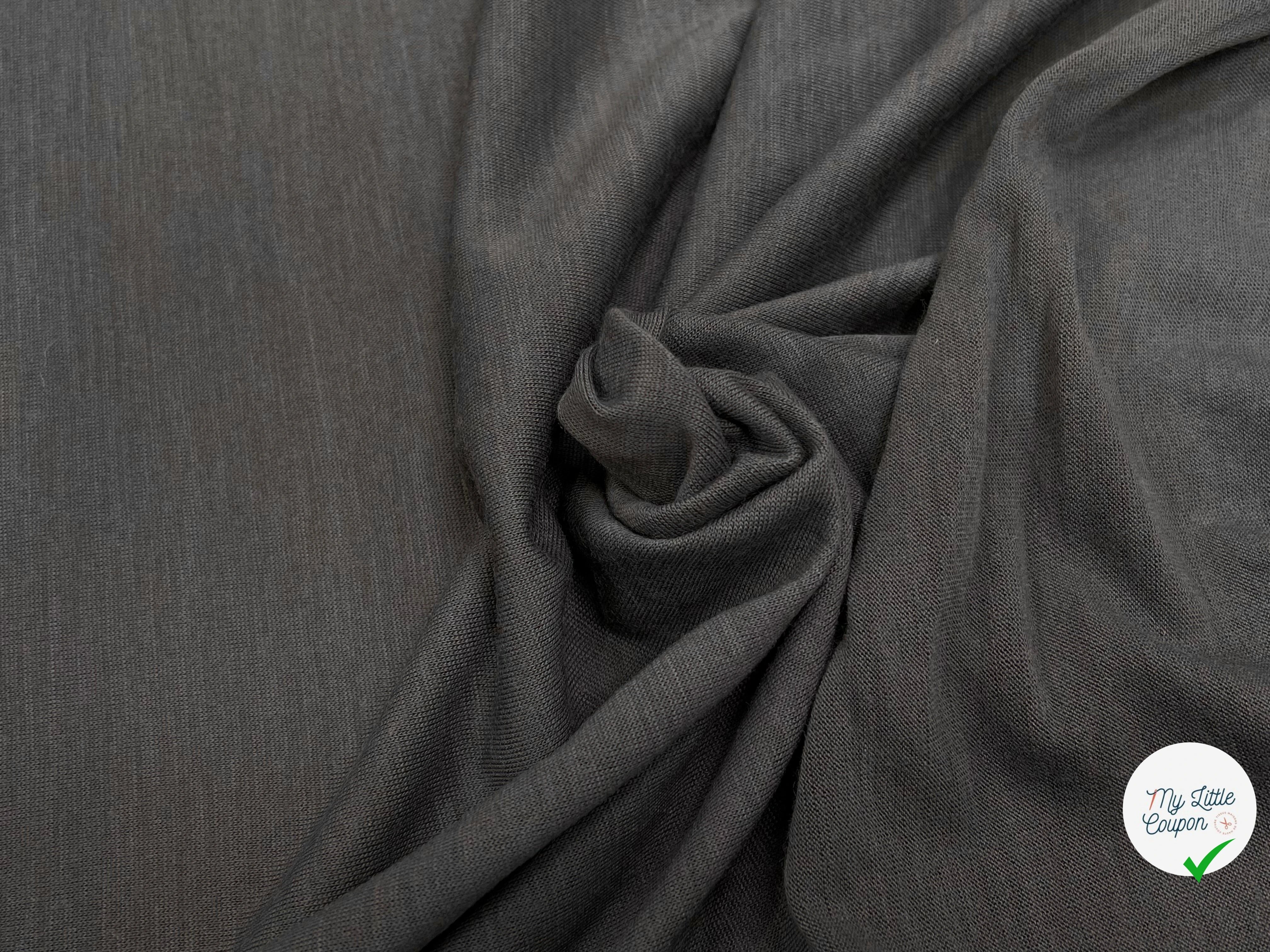JERSEY COTON VISCOSE 55% COTON ULTRA STRETCH GRIS MARRON - My Little Coupon