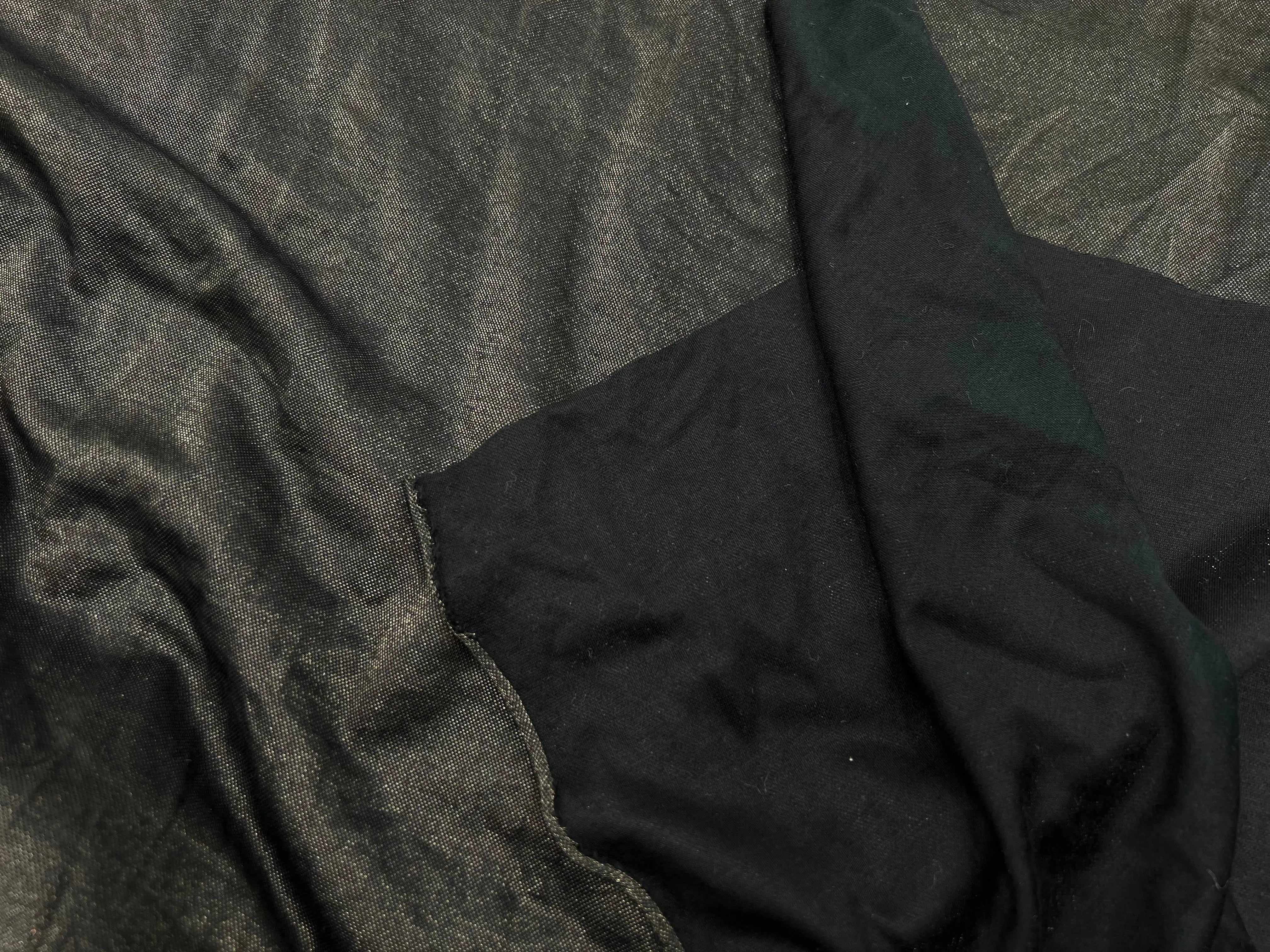 JERSEY COUTURE TRÈS FLUIDE NOIR MÉTALLISÉ GOLD - coupon de tissu de 3 mètres - My Little Coupon - tissu - coudre