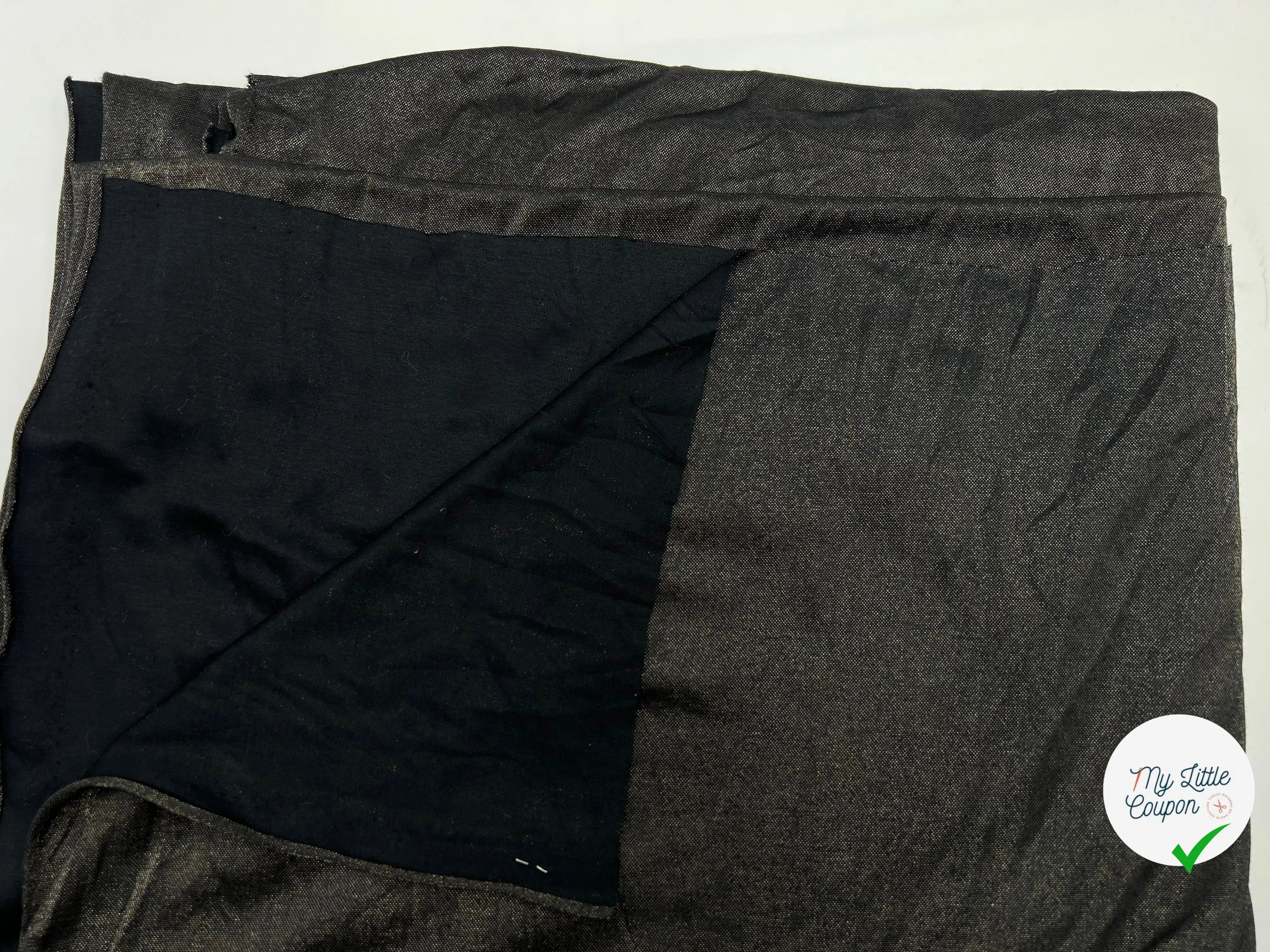JERSEY COUTURE TRÈS FLUIDE NOIR MÉTALLISÉ GOLD - coupon de tissu de 3 mètres - My Little Coupon - tissu - coudre