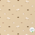 Jersey de coton animaux de la ferme beige