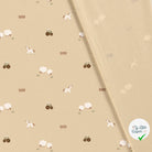Jersey de coton animaux de la ferme beige