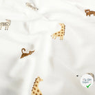 Jersey de coton animaux de la savane blanc cassé