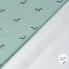 Jersey de coton baleines bleu bébé