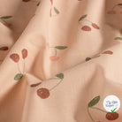 Jersey de coton cerises rose poudré