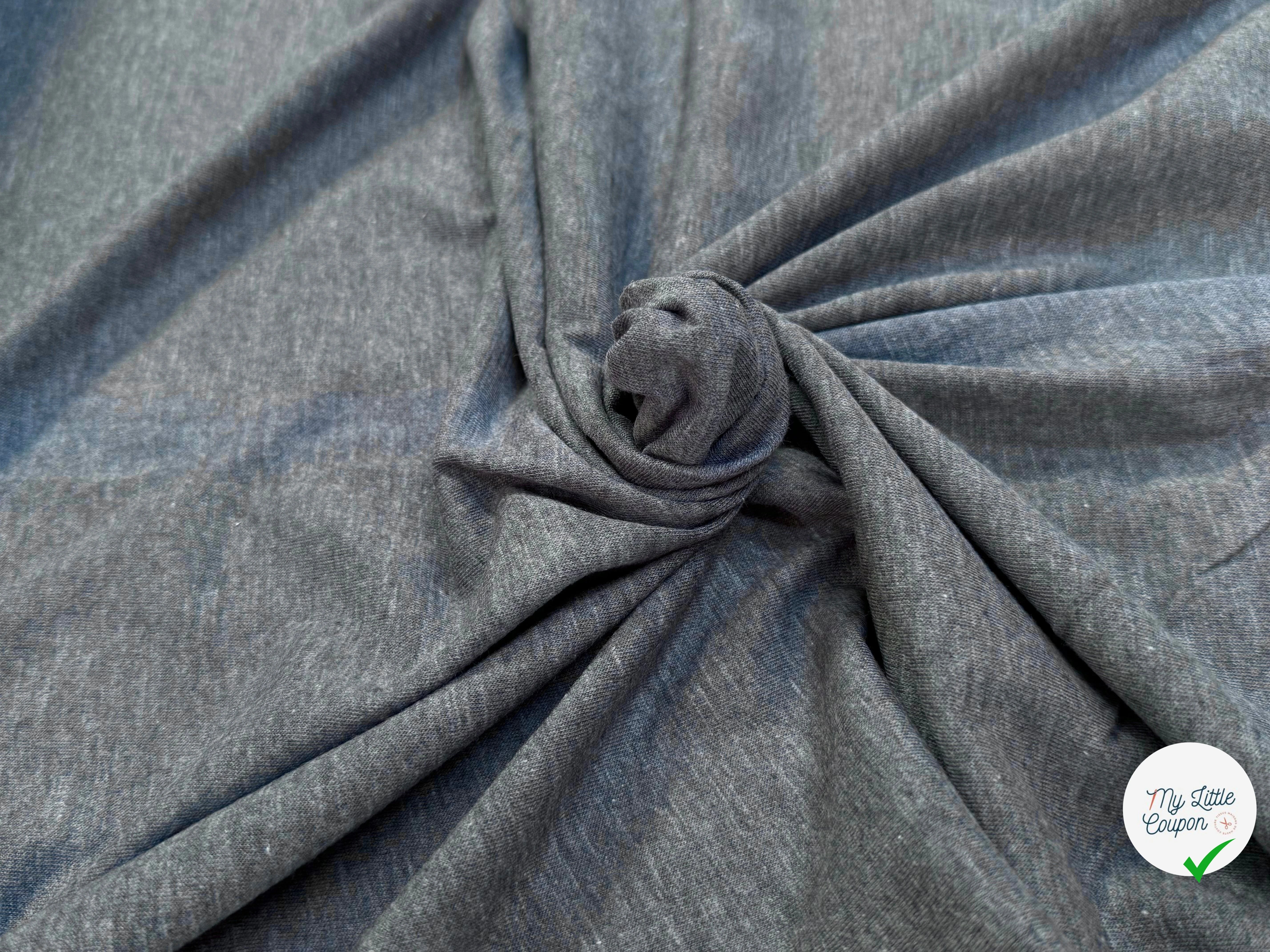 JERSEY DE COTON DOUX GRIS FONCÉ - My Little Coupon