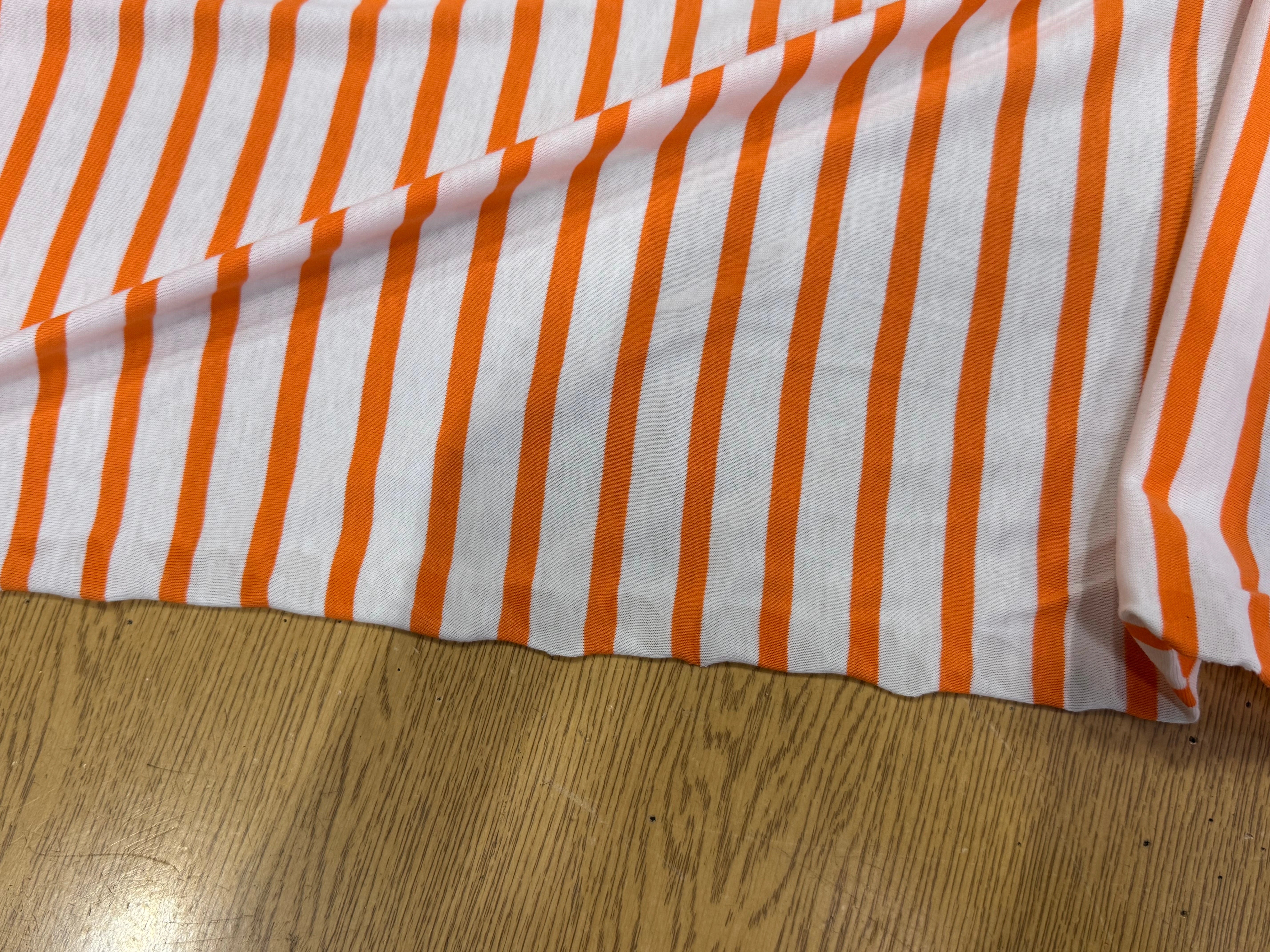 JERSEY DE COTON DOUX STRETCH NEIGE ET ORANGE FLUO FABRICATION RÉGION DE TROYES 🇫🇷 - My Little Coupon