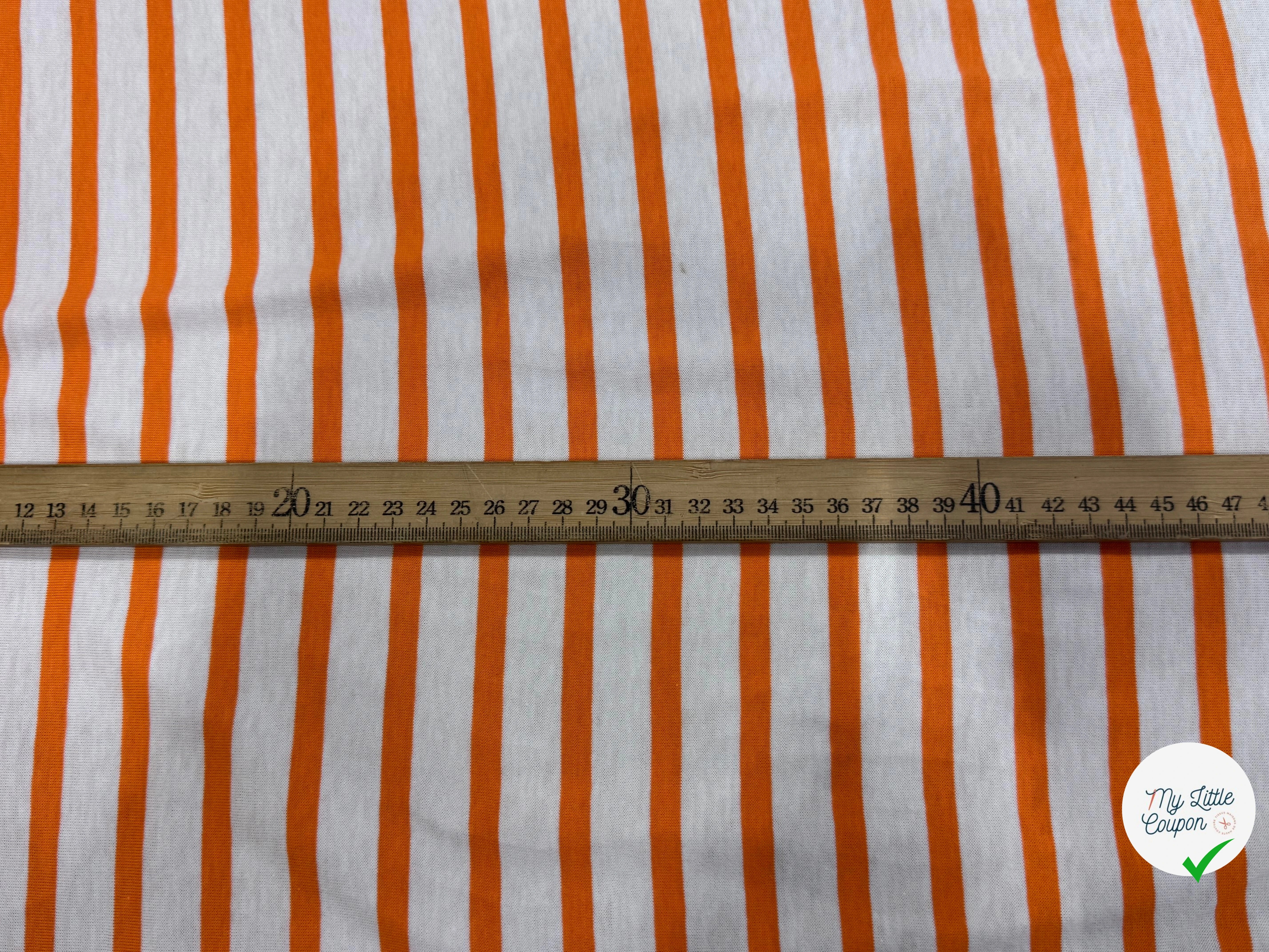 JERSEY DE COTON DOUX STRETCH NEIGE ET ORANGE FLUO FABRICATION RÉGION DE TROYES 🇫🇷 - My Little Coupon