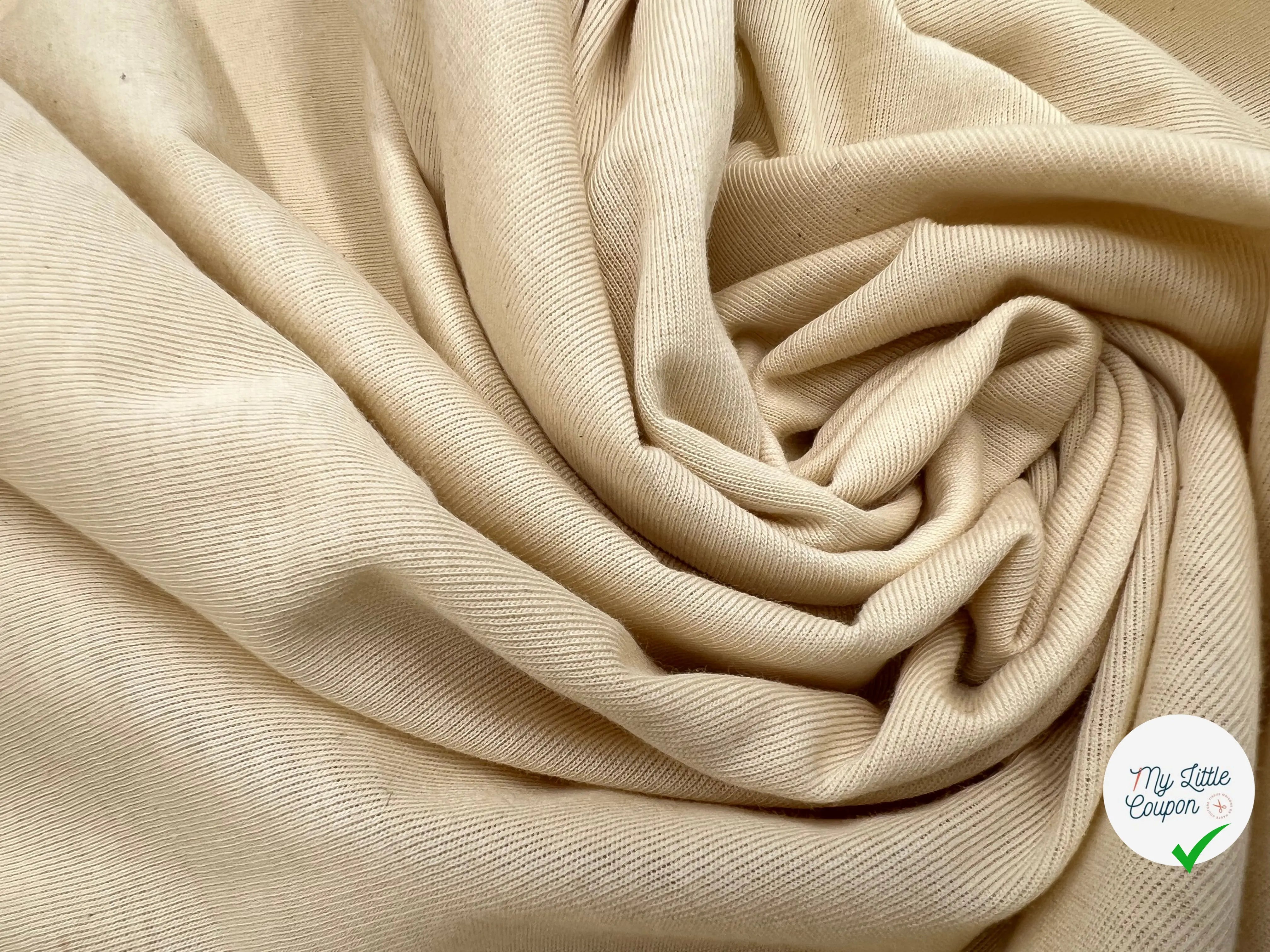 JERSEY DE COTON ÉCRU TUBULAIRE - My Little Coupon - tissu - coudre