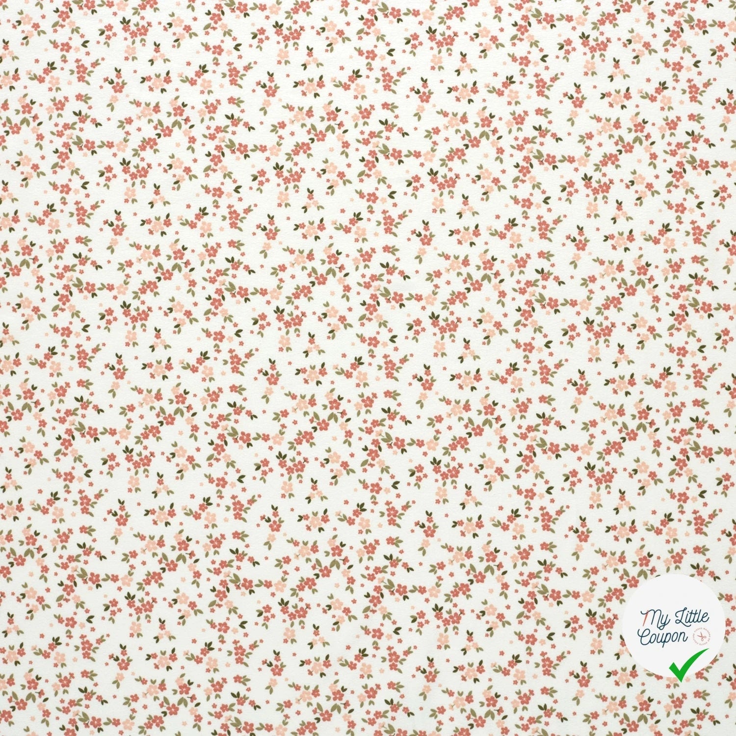 JERSEY DE COTON FLEURS BLANC CASSÉ - My Little Coupon