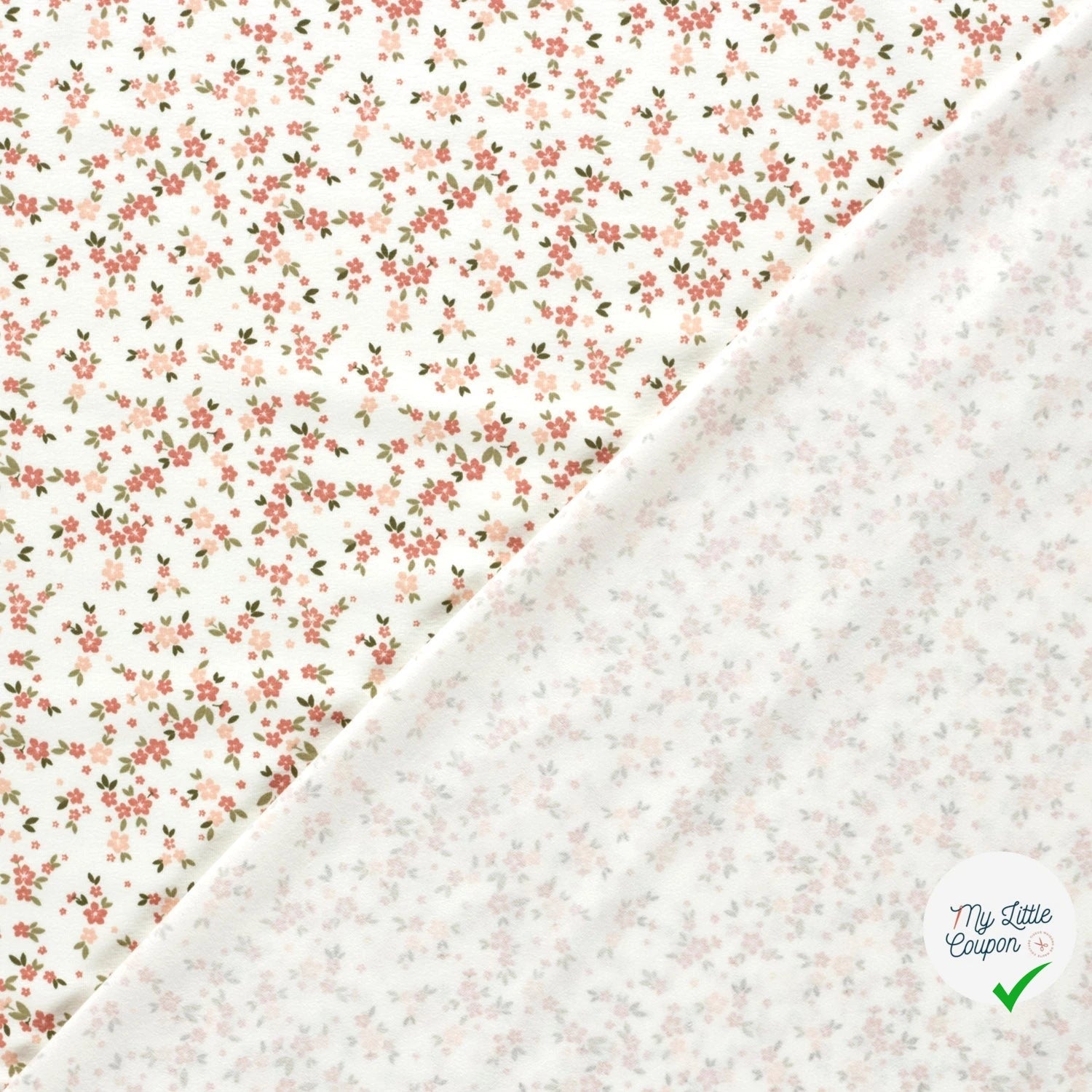 JERSEY DE COTON FLEURS BLANC CASSÉ - My Little Coupon