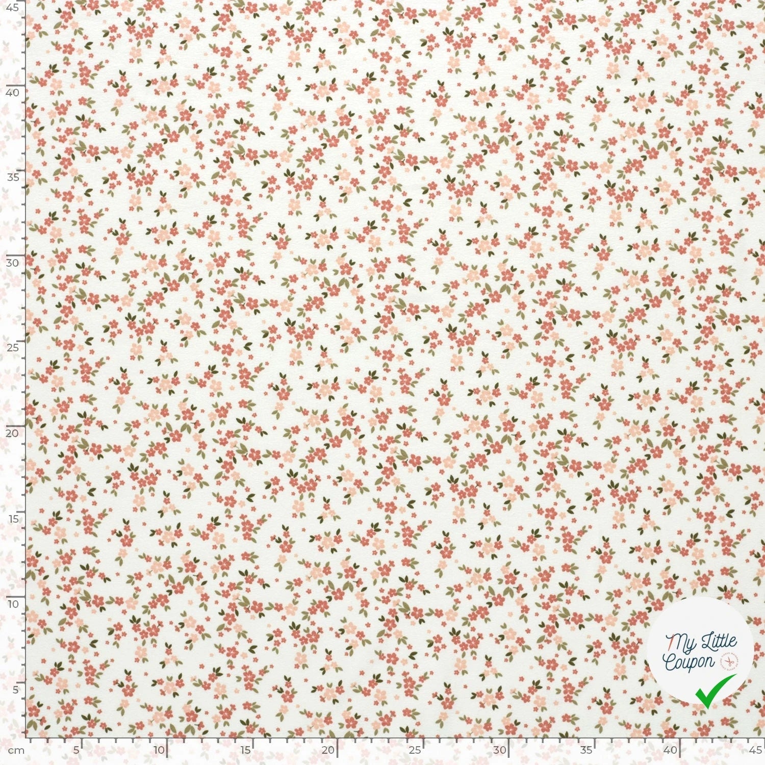 JERSEY DE COTON FLEURS BLANC CASSÉ - My Little Coupon