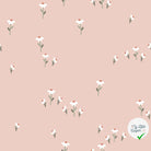 Jersey de coton fleurs rose poudré