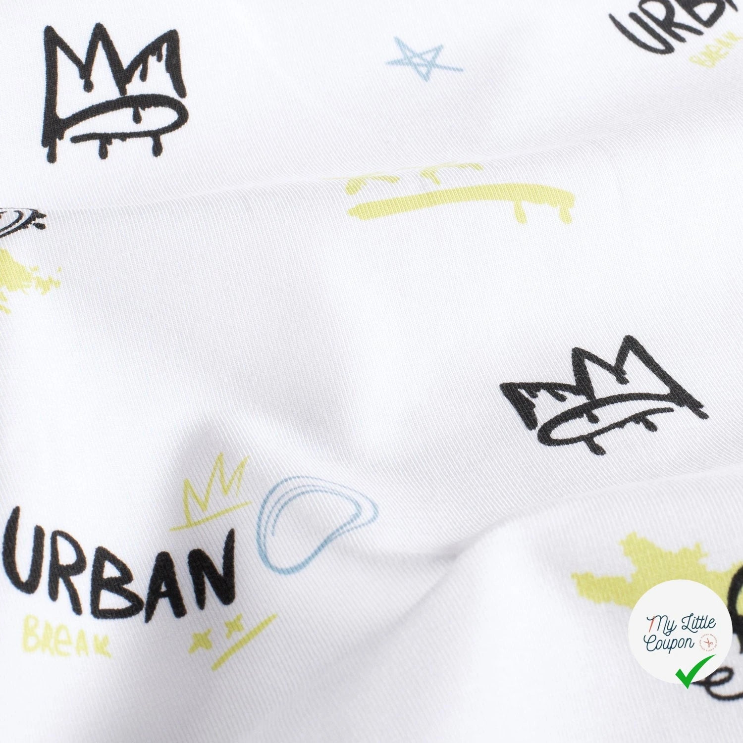 Jersey de coton graffiti blanc