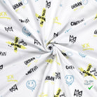 Jersey de coton graffiti blanc