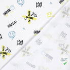 Jersey de coton graffiti blanc