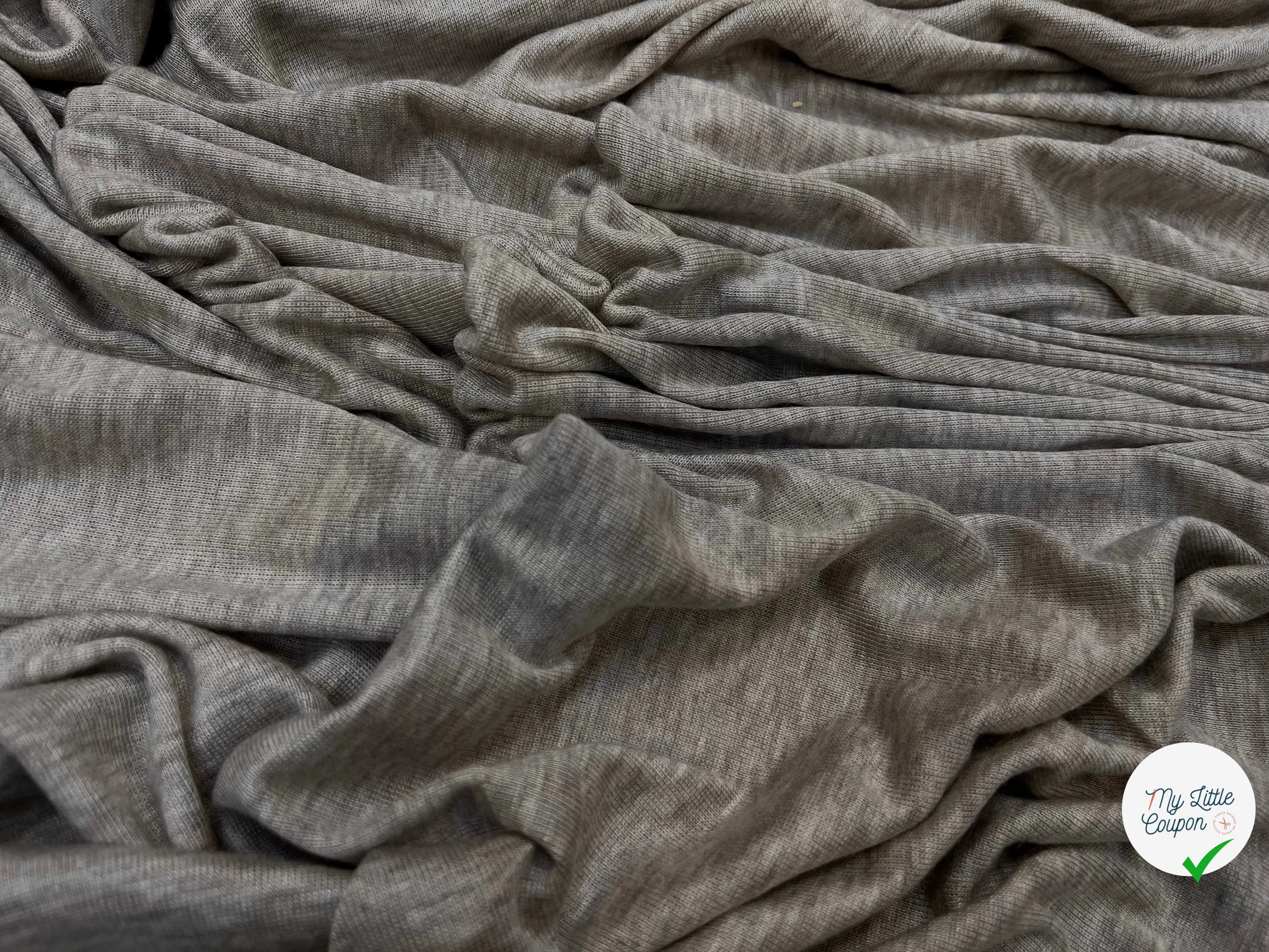 JERSEY DE COTON GRIS MARRON CLAIR - My Little Coupon