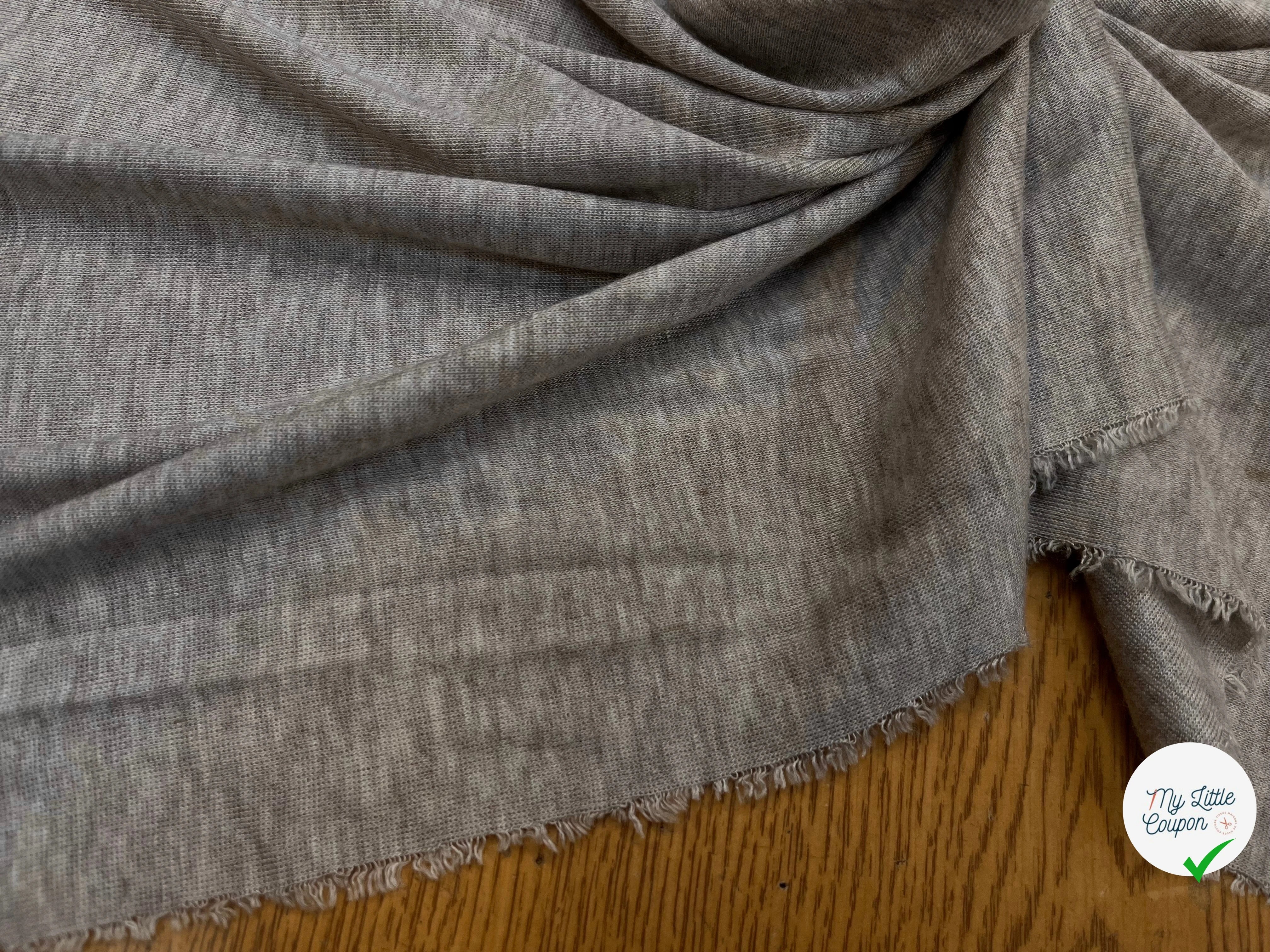 JERSEY DE COTON GRIS MARRON CLAIR - My Little Coupon