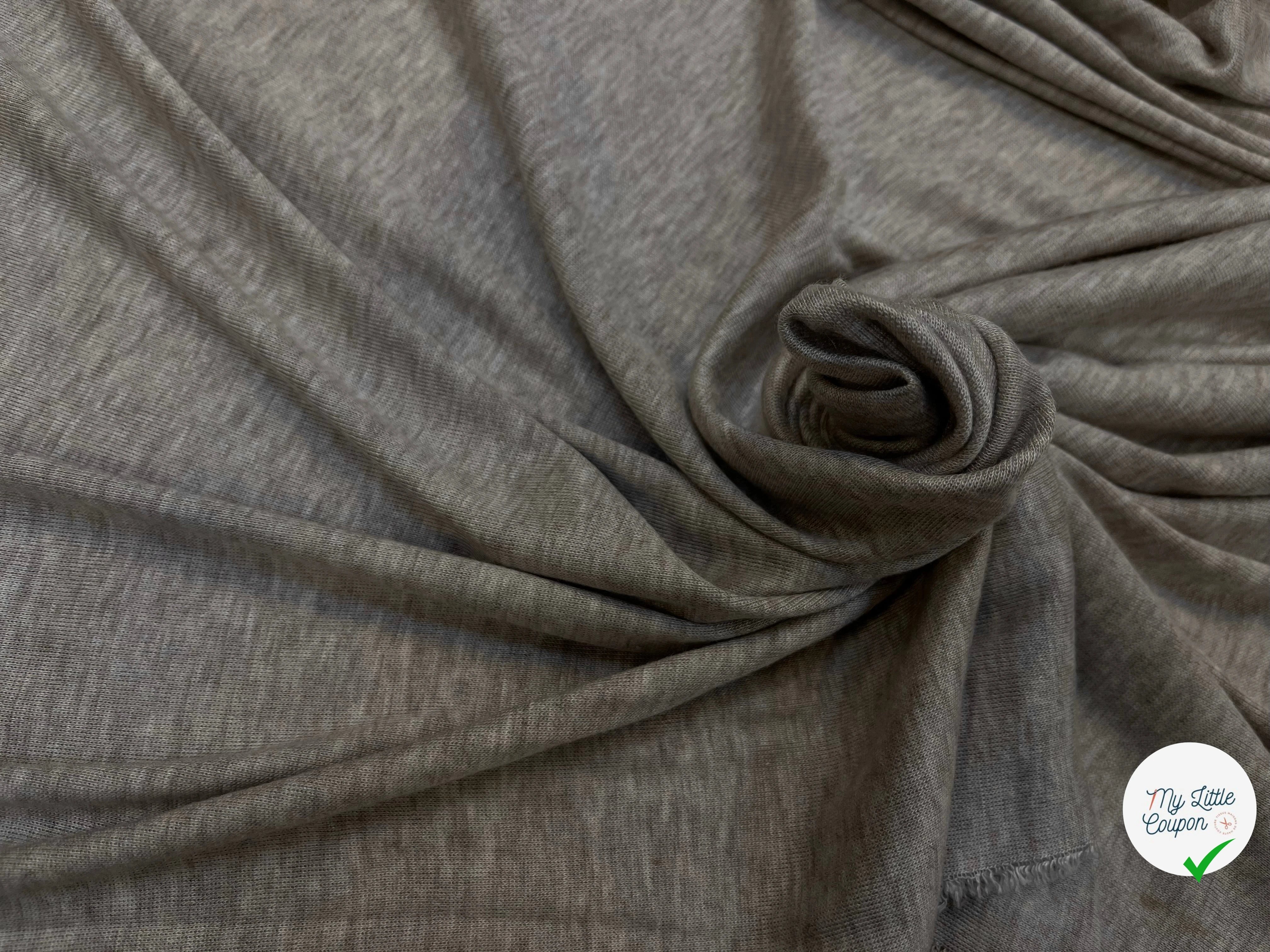 JERSEY DE COTON GRIS MARRON CLAIR - My Little Coupon