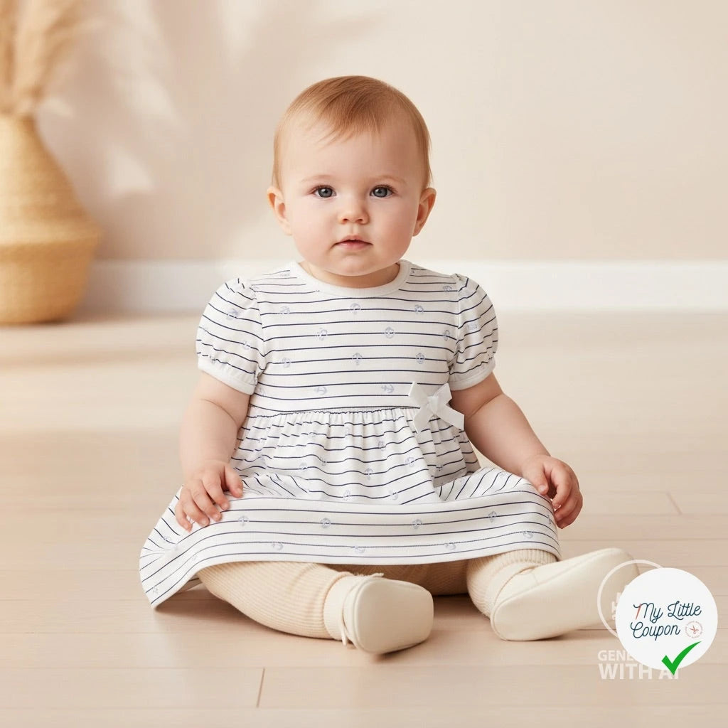 JERSEY DE COTON IMPRIMÉ ANCRES FOND BLEU MARINE - My Little Coupon