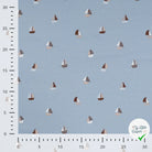 JERSEY DE COTON IMPRIMÉ BATEAUX FOND BLEU GRISÉ - My Little Coupon