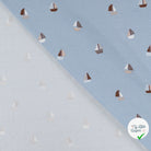 JERSEY DE COTON IMPRIMÉ BATEAUX FOND BLEU GRISÉ - My Little Coupon