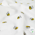 JERSEY DE COTON IMPRIMÉ BEES ECRU - My Little Coupon