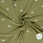 JERSEY DE COTON IMPRIMÉ CANARDS VERT OLIVE - My Little Coupon