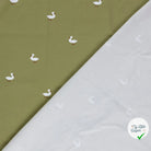 JERSEY DE COTON IMPRIMÉ CANARDS VERT OLIVE - My Little Coupon