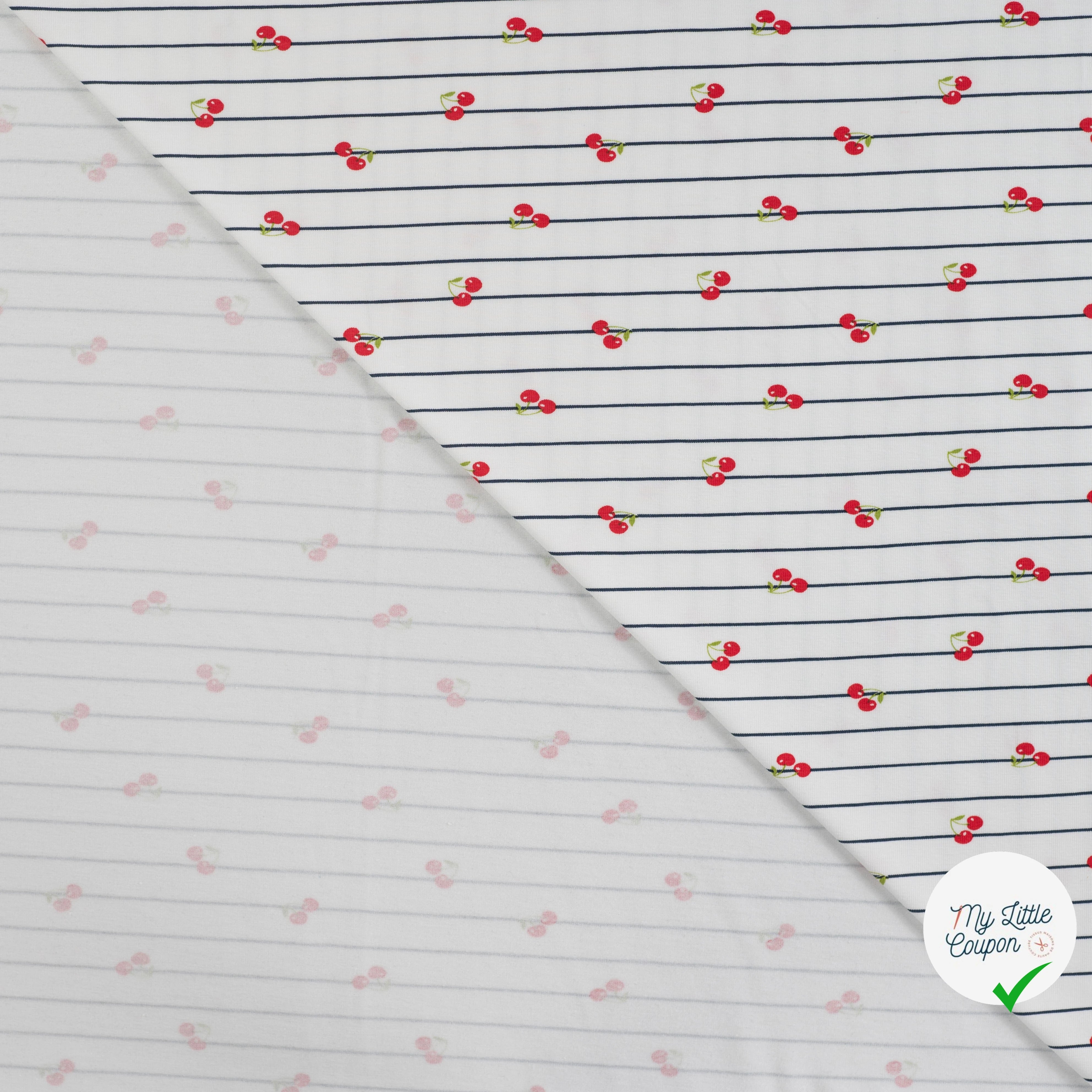 JERSEY DE COTON IMPRIMÉ CERISES - My Little Coupon