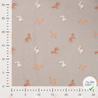 JERSEY DE COTON IMPRIMÉ CHEVAUX FOND SABLE - My Little Coupon