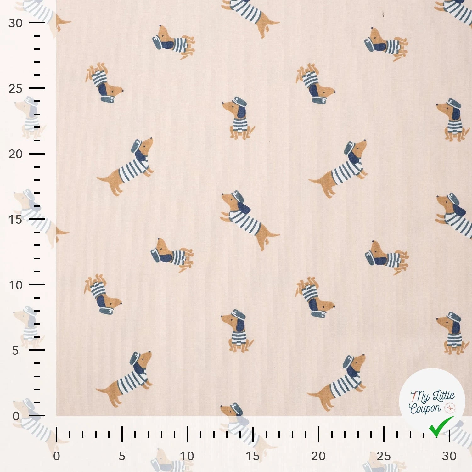 JERSEY DE COTON IMPRIMÉ CHIENS MARINS - My Little Coupon