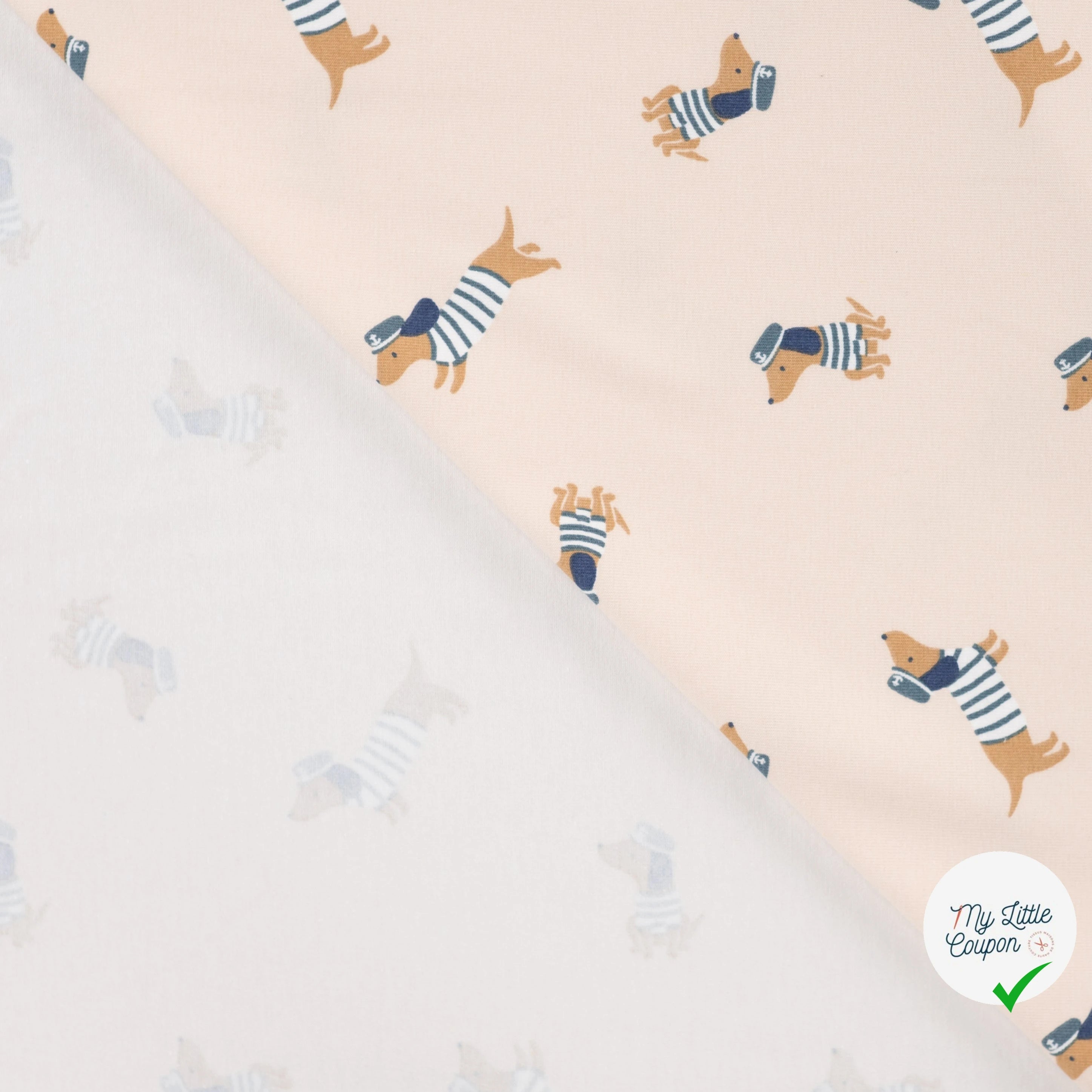 JERSEY DE COTON IMPRIMÉ CHIENS MARINS - My Little Coupon