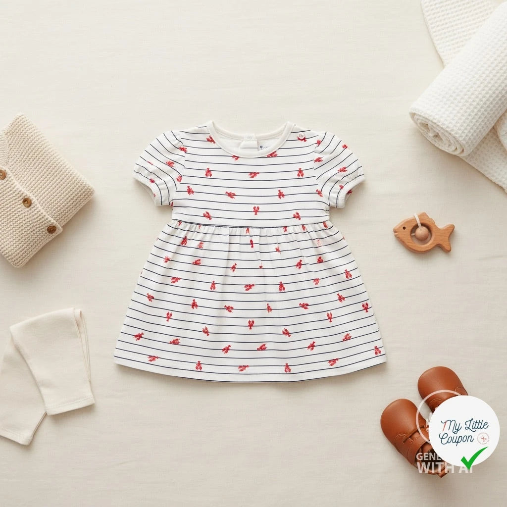 JERSEY DE COTON IMPRIMÉ HOMARDS FOND BLEU MARINE - My Little Coupon