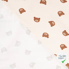 JERSEY DE COTON IMPRIMÉ OURS FOND SABLE - My Little Coupon
