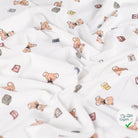 JERSEY DE COTON IMPRIMÉ OURS PELUCHE FOND ÉCRU - My Little Coupon