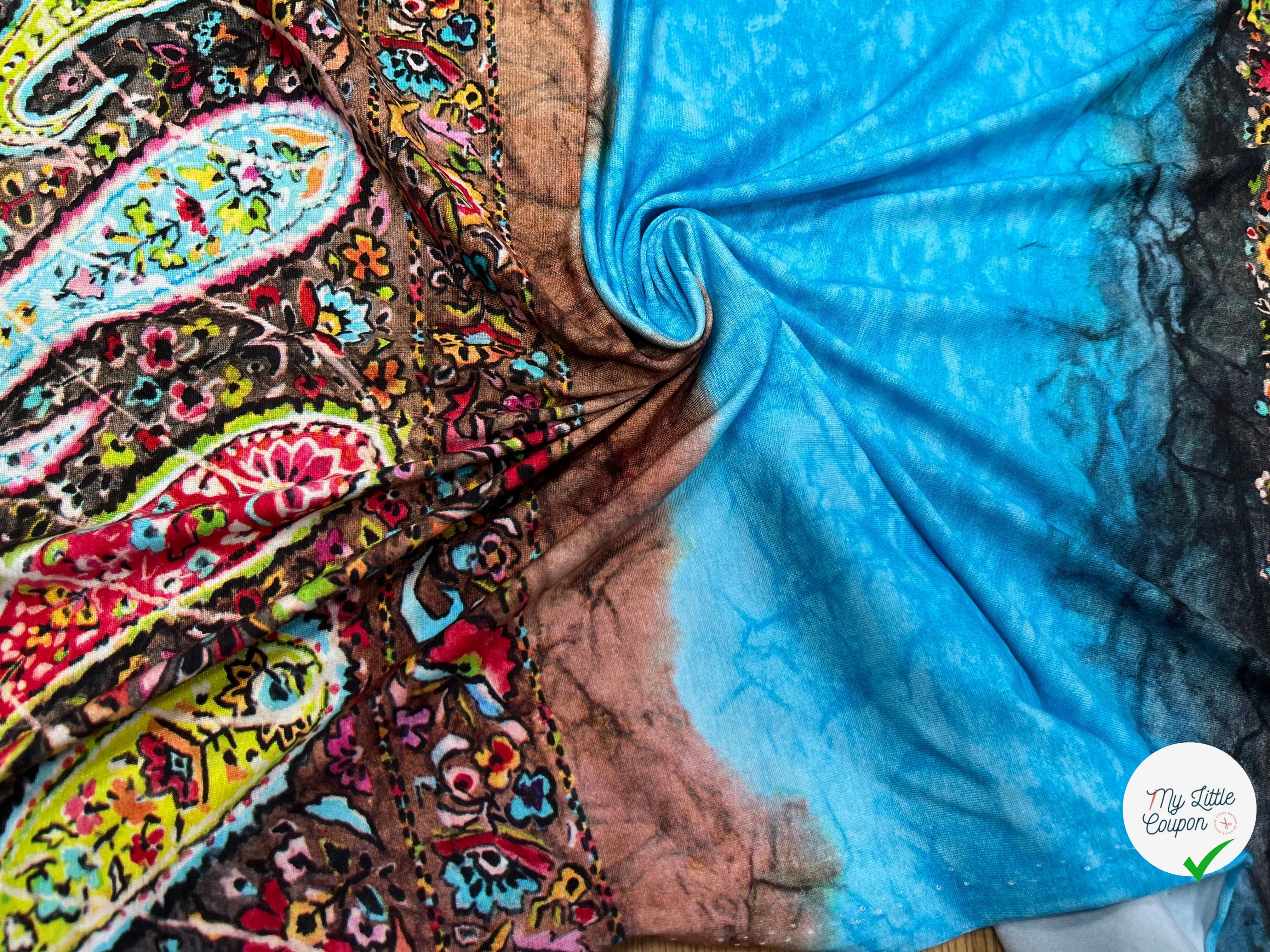 JERSEY DE COTON IMPRIMÉ PIMENT MULTICOLORES - My Little Coupon