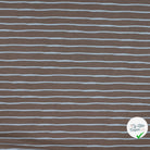 JERSEY DE COTON IMPRIMÉ RAYURES FOND KAKI FONCÉ - My Little Coupon