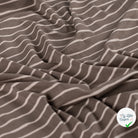 JERSEY DE COTON IMPRIMÉ RAYURES FOND TAUPE - My Little Coupon